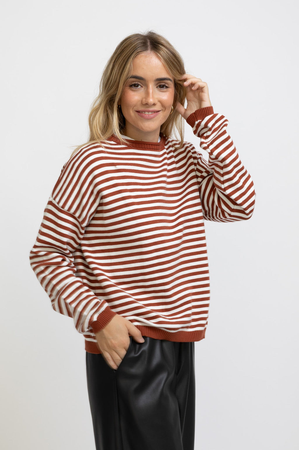 JERSEY RAYAS TEJA Y BEIGE
