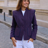 CHAQUETA IRLANDA CUADROS AZUL