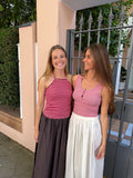TOP LUREX BOTONES ROSA CLARO