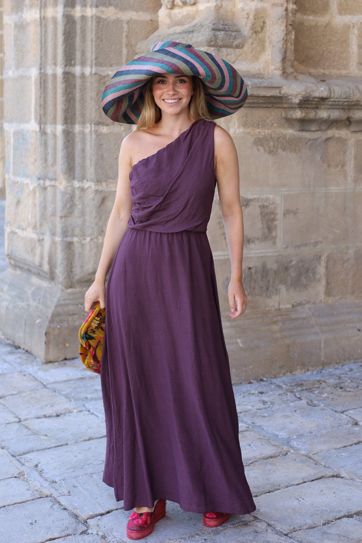 VESTIDO BERTA BERENJENA