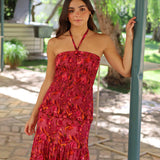 VESTIDO TENERIFE FLORES ROSA