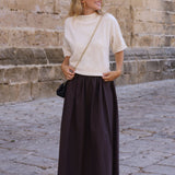 FALDA MIDI MARRON