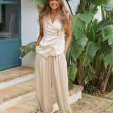 PANTALON BOMBACHO SATINADO CRUDO