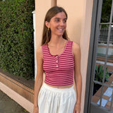 TOP LUREX BOTONES FUCSIA