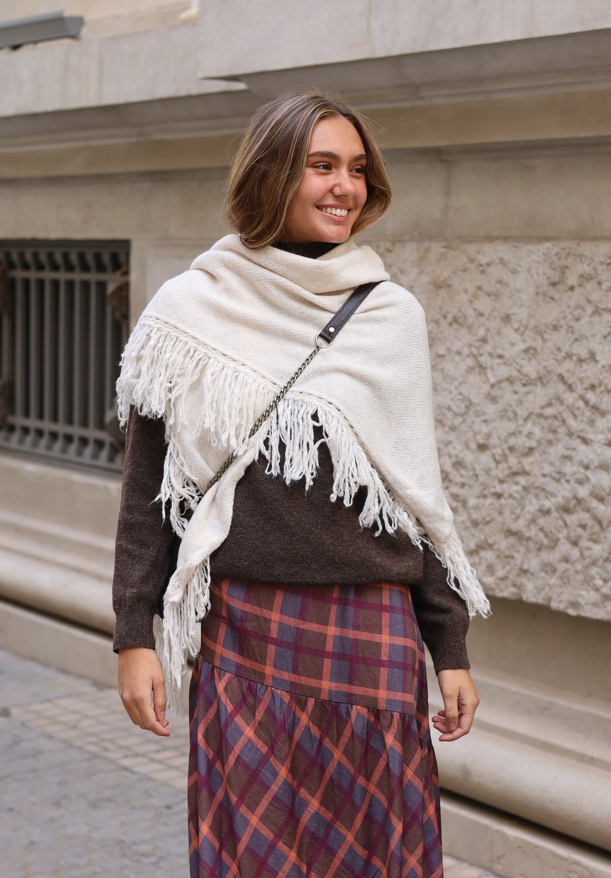 PONCHO FLECOS CRUDO