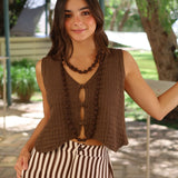 CHALECO PUNTO JAPO MARRON