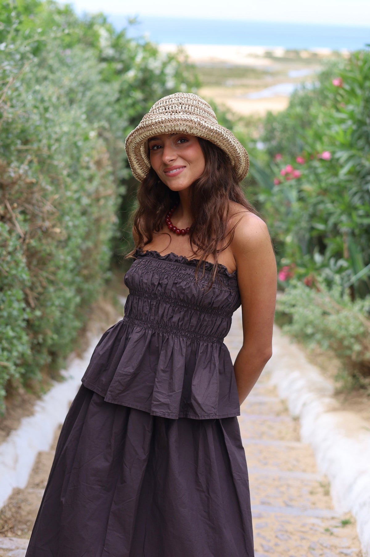 TOP FRUNCES MARRON