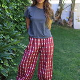 PANTALON CUADROS TOKIO ROSA