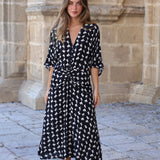 VESTIDO RONDA ROMBO NEGRO