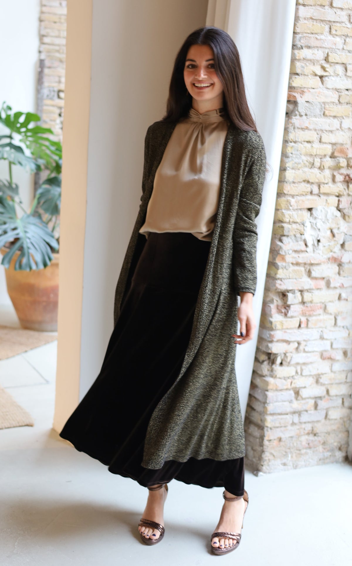 CHAQUETA LARGA LUREX