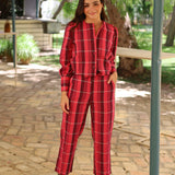 PANTALON LINO CUADROS