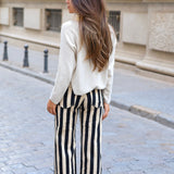 PANTALON VAQUERO RAYAS NEGRO
