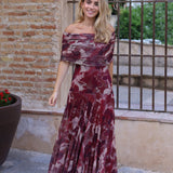 VESTIDO BARCO TUL ESTAMPADO CALDERO