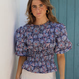 BLUSA CADIZ FRUNCES AZUL