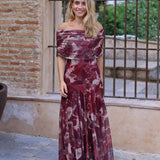 VESTIDO BARCO TUL ESTAMPADO CALDERO