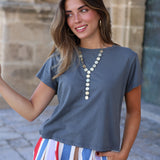 CAMISETA BASICA ANTRACITA