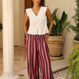 PANTALON CAMILA RAYAS MORADA