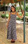 VESTIDO TIRANTES PALMERAS AZUL