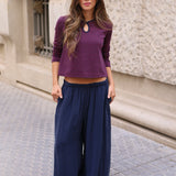 PANTALON BOMBACHO LISO AZUL