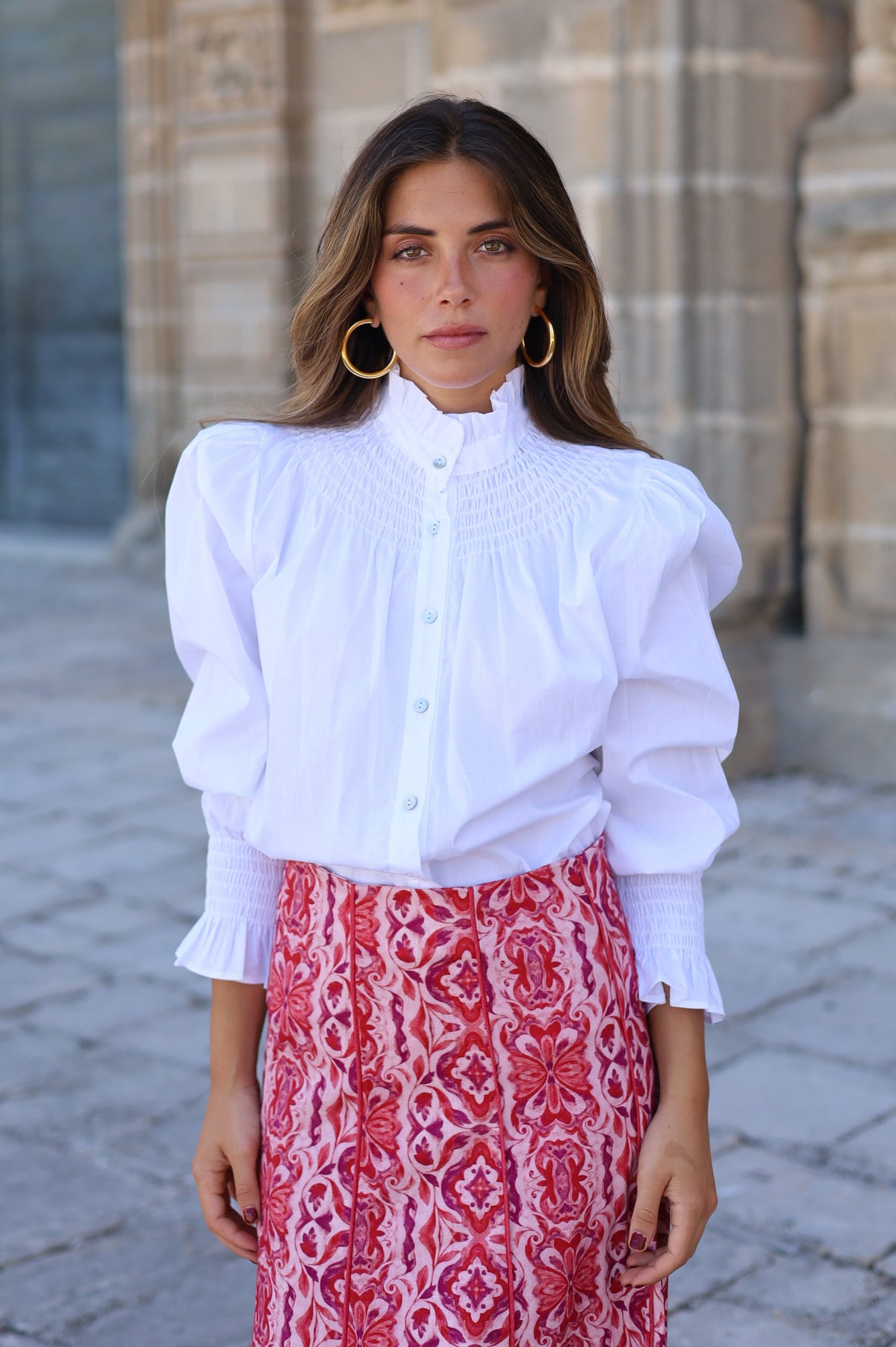 BLUSA CUELLO NIDO BLANCA