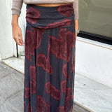 FALDA GASA ESTAMPADA GRIS