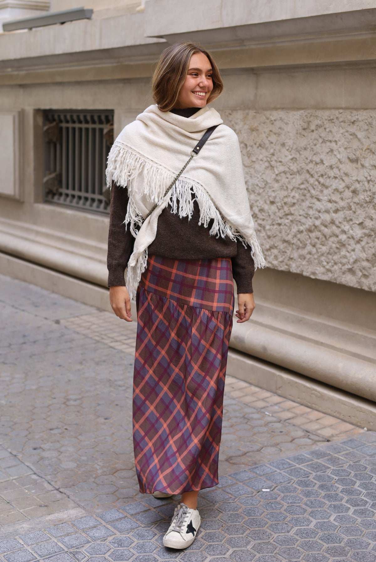 PONCHO FLECOS CRUDO