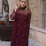 VESTIDO ALHAMBRA TUL VINO