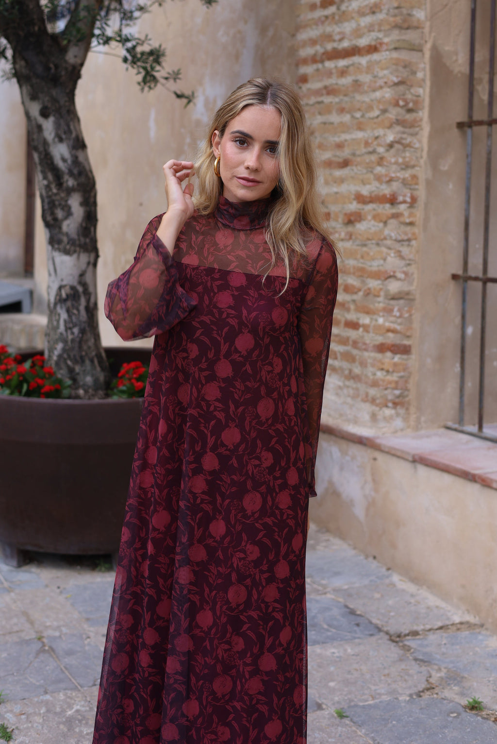 VESTIDO ALHAMBRA TUL VINO