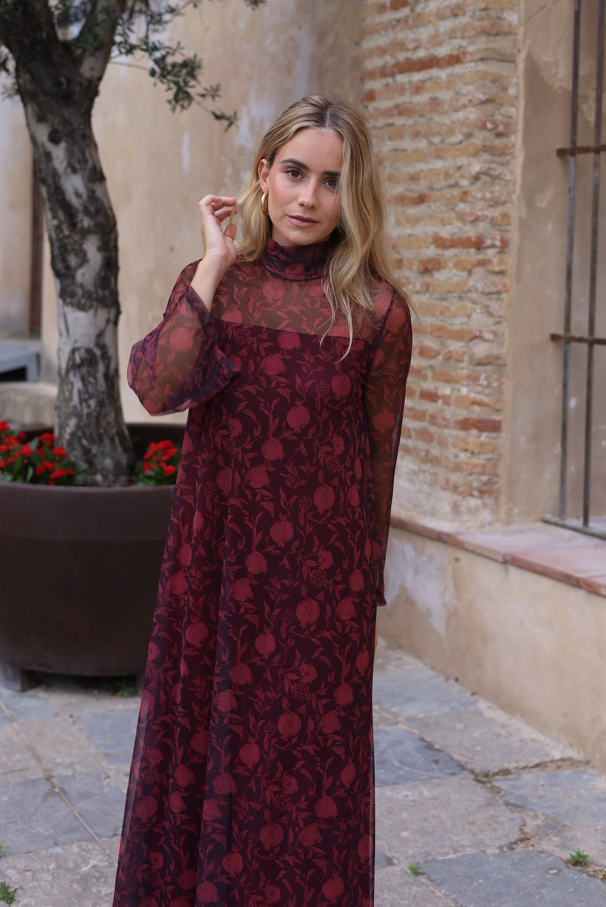 VESTIDO ALHAMBRA TUL VINO