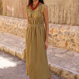 VESTIDO NIDO RAYAS AMARILLO