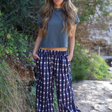 PANTALON CUADROS TOKIO MORADO