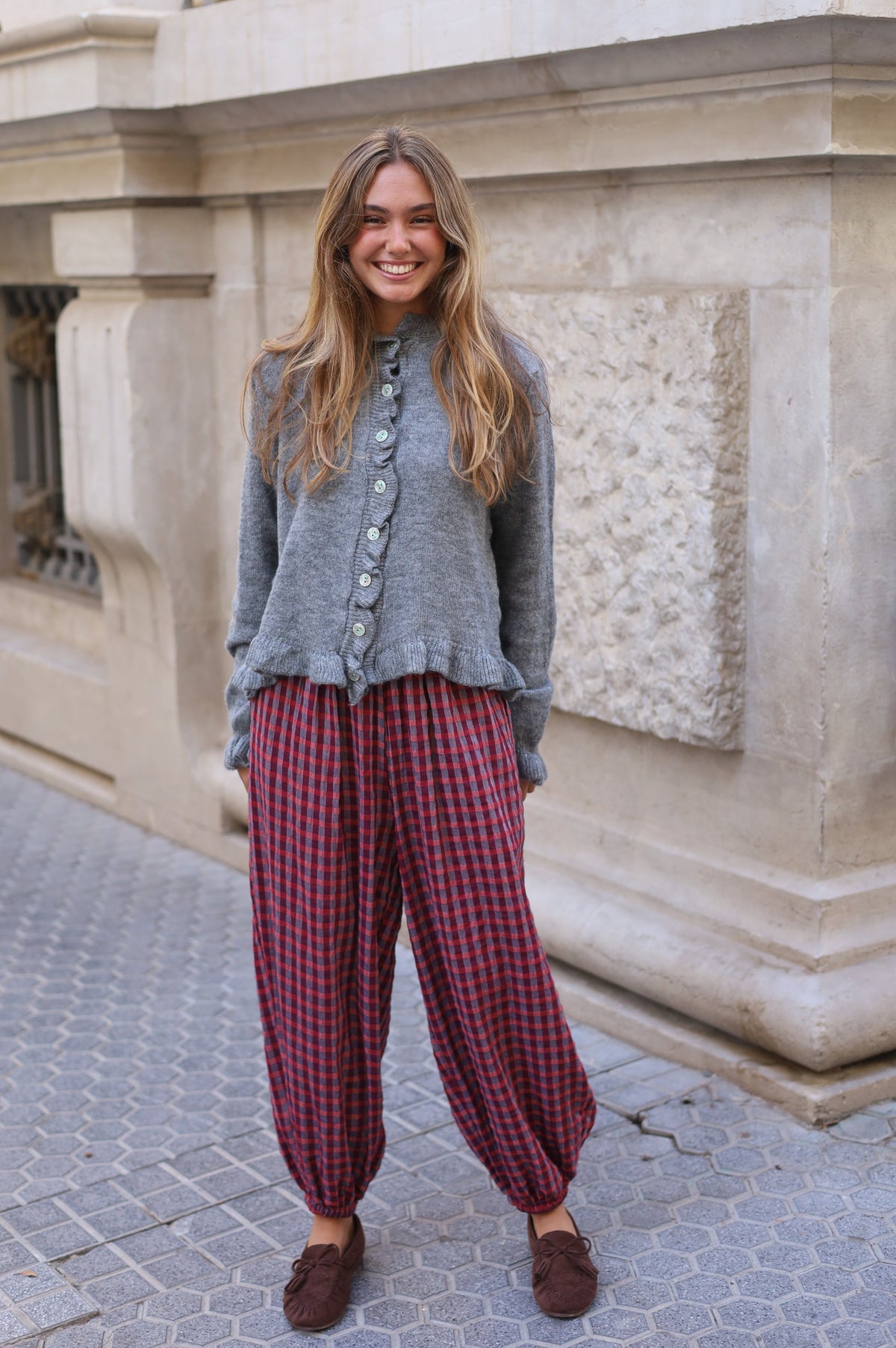 PANTALÓN CUADROS ROSA