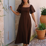 VESTIDO ECIJA MARRON
