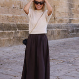 FALDA MIDI MARRON