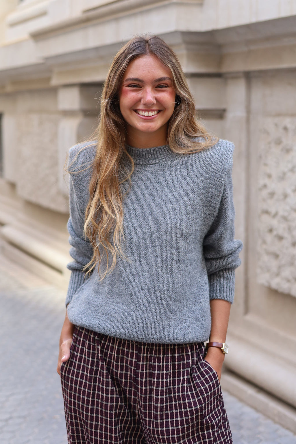 JERSEY HOMBRERAS GRIS ANTRACITA
