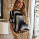 TOP PUNTO RAYAS NEGRO