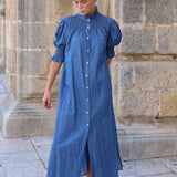 VESTIDO DENIM MANGA FAROL