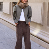 PANTALON PANA MARRON