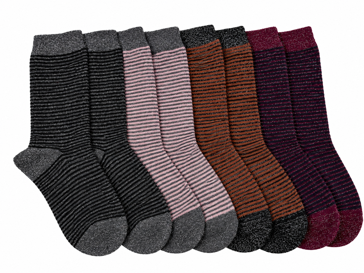 CALCETINES RAYAS ROSA