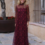 VESTIDO ALHAMBRA TUL VINO