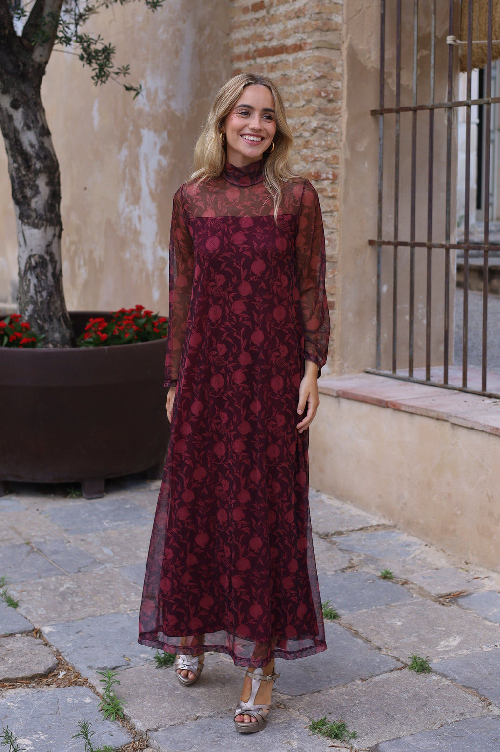 VESTIDO ALHAMBRA TUL VINO