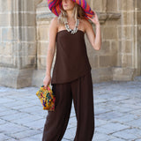 CONJUNTO PALABRA DE HONOR MARRON