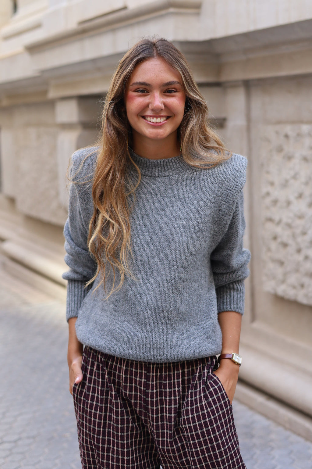 JERSEY HOMBRERAS GRIS ANTRACITA