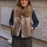 CHALECO PELO NATURAL CORTO