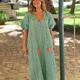 VESTIDO LOLA CUADROS VERDE