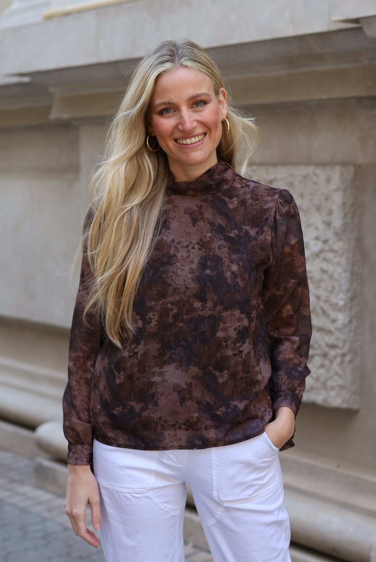 BLUSA FUENTEBRAVIA MARRON