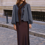 FALDA SATINADA MARRON