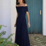 VESTIDO BARCO TUL AZUL MARINO