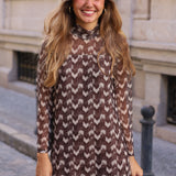 VESTIDO PUEBLA TUL MARRON