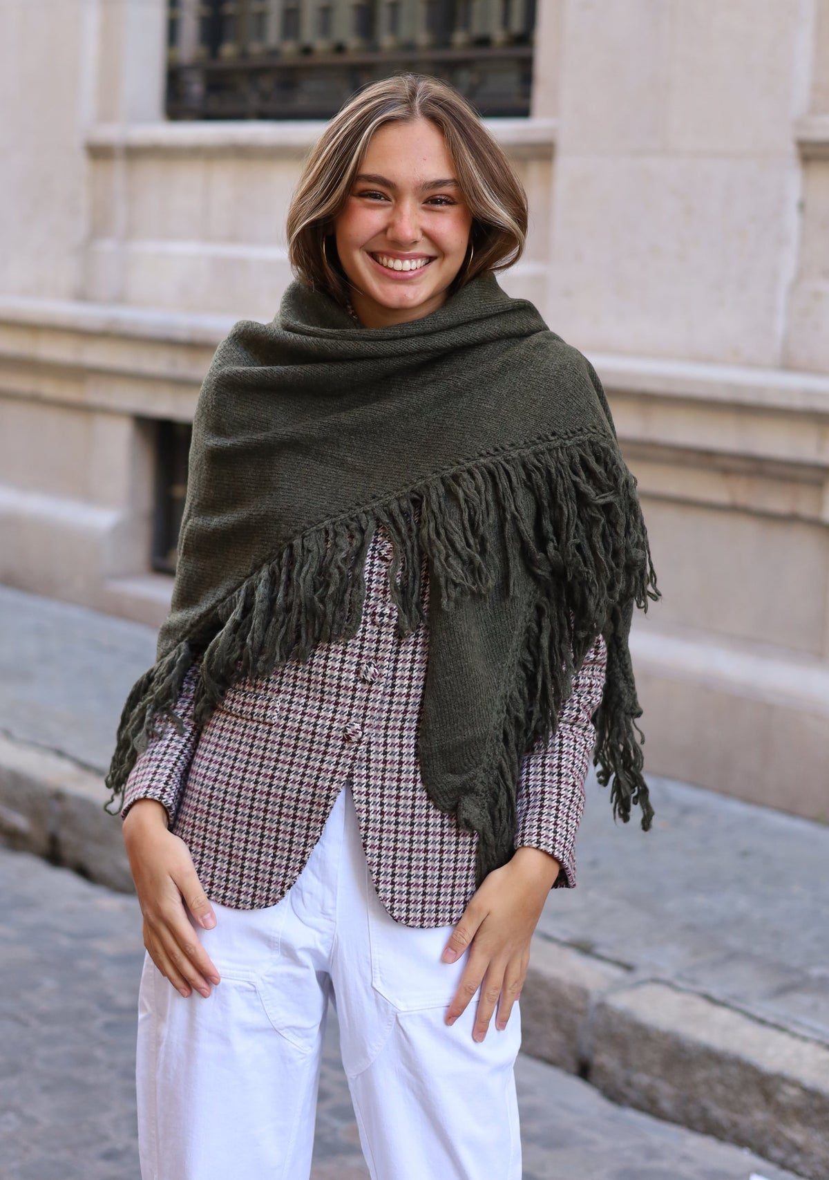 PONCHO FLECOS VERDE CACERIA